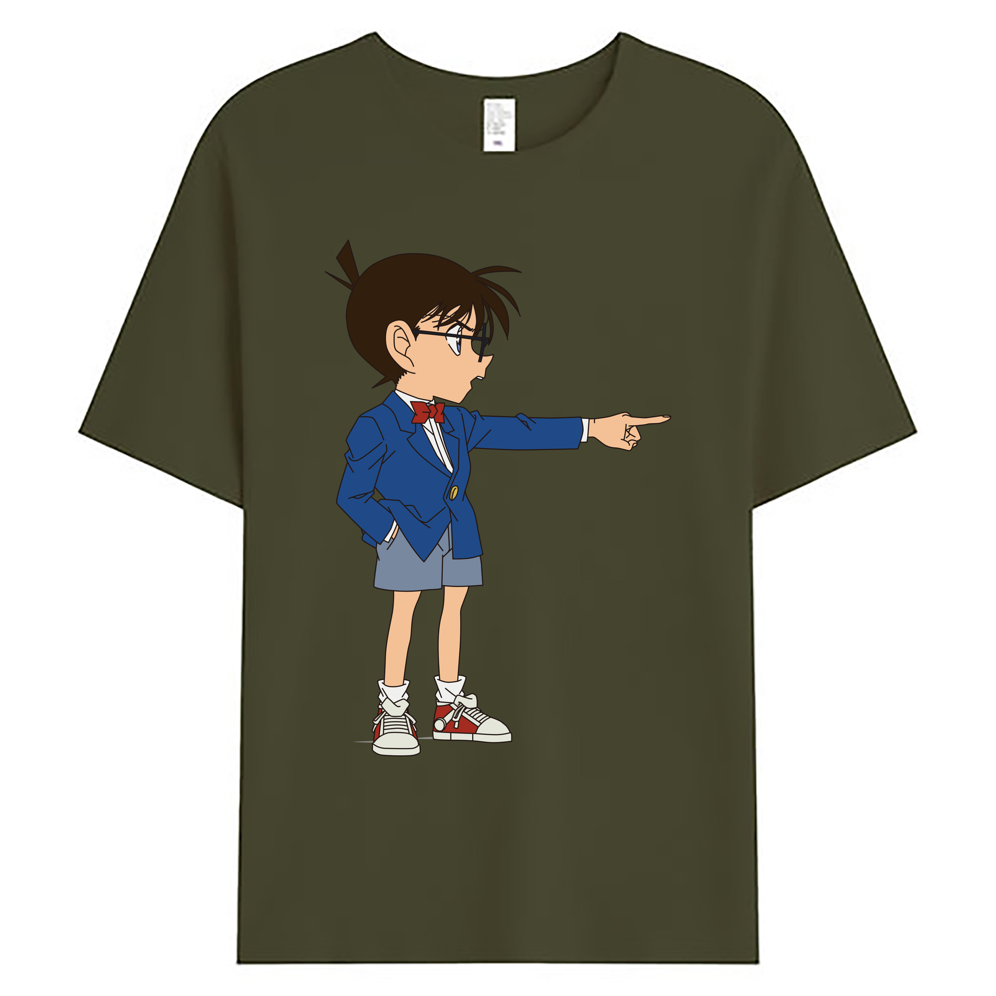 （画像用） 名探偵コナン 江戸川 コナン Detective Conan Conan Edogawa 綿100％ メンズ半袖Tシャツ｜肌触りやわらか＆通気性